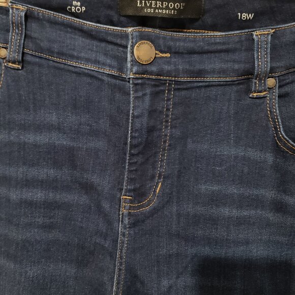 Liverpool Los Angeles size 18W dark rinse crop jeans - Picture 6 of 10